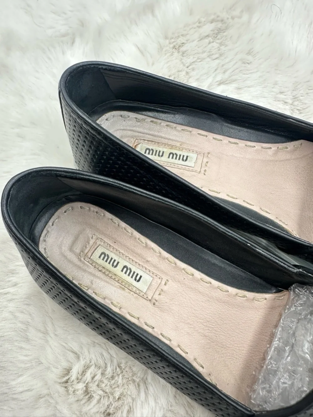 Miu Miu Platform Perforated Leather Metal Cap Toe Sneakers size 39 US 9 - Picture 6 of 12